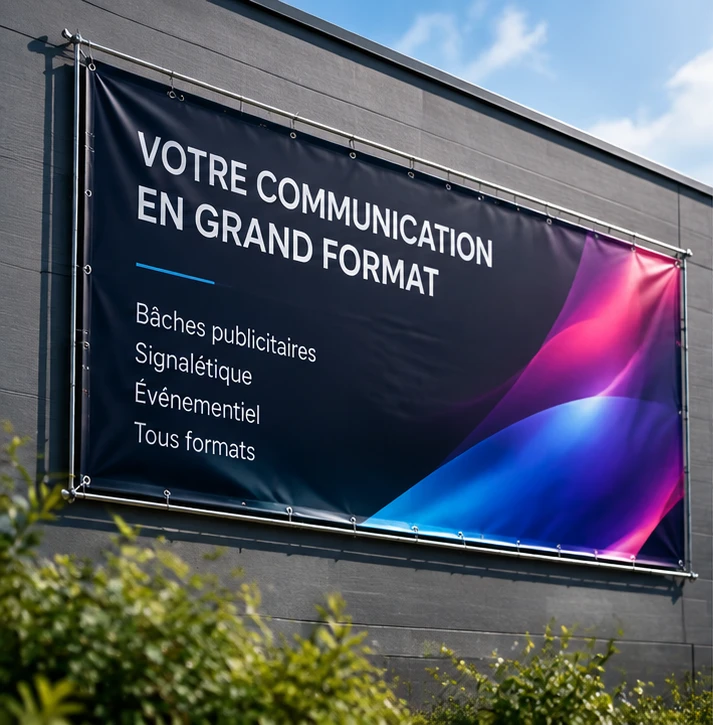 Bâches publicitaires - Bâche grand format en façade